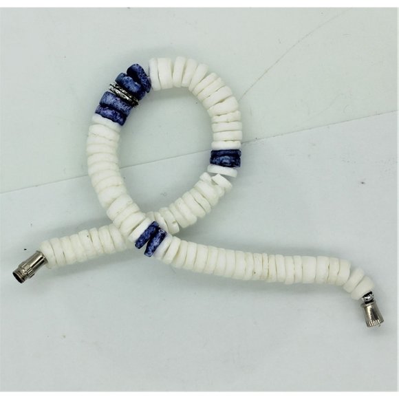 GENUINE WHITE CORAL BRACELET heishi beads 7 1/2" - Picture 4 of 6